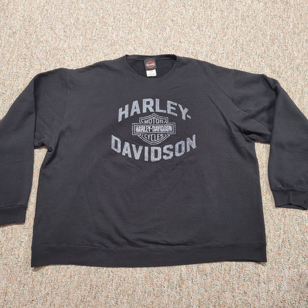 Harley Davidson Sweatshirt Mens 3XL Black Steel City Washington PA Eagle Logo